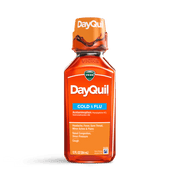 DayQuil Cough Cold Flu Daytime Relief Liquid 236ml bottle with dosage cup