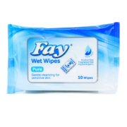 Fay Pure Wet Wipes 10's pack for portable hand and personal hygiene