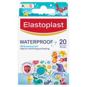 Water-resistant Elastoplast kids plaster applied on child's skin