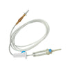 I.V. Infusion Set With Air Vent showing dual-lumen spike and bacterial filter cap