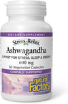 Natural Factors Stress-Relax Ashwagandha 600mg organic herbal supplement capsules