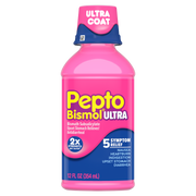 Pepto-Bismol Ultra Liquid dose cup and measurement guide for proper dosing