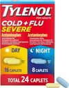Tylenol Cold Flu Severe Day and Night Caplets 24 count combination pack