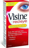 Visine Red Eye Workplace 15ml bottle for quick eye redness relief