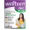 Vitabiotics Wellteen Her Plus 56s pack with tablets and Omega-3 capsules